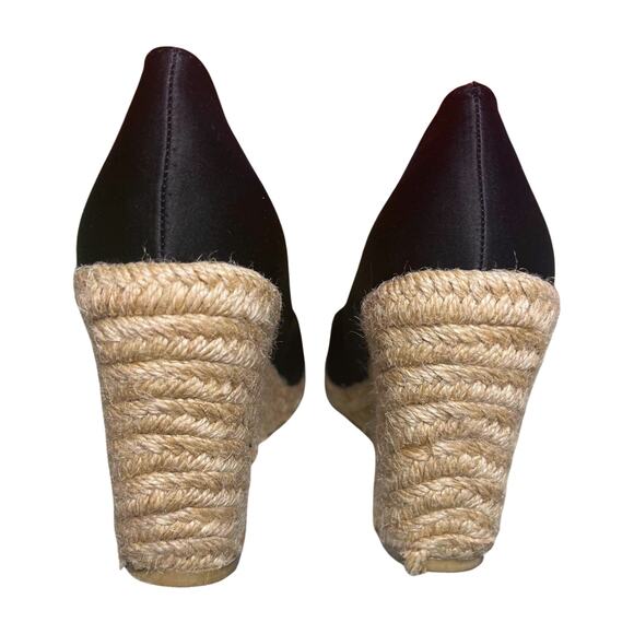 Rampage Matilda Black Espadrille Wedge Heels 7M summer wedge Jute Platform beach - Picture 7 of 11